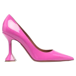 Glow Up Wide Heel Pumps Amina Muaddi Ami Patent Leather Pumps