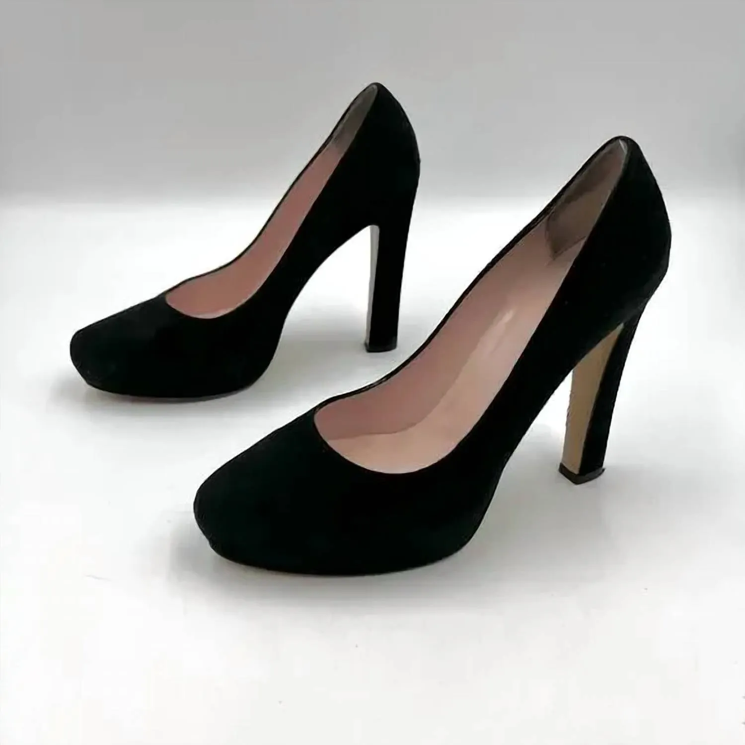 Women's Nessle Pumps Suede Heels In Black Suede Gold High Heels Autumn footwear