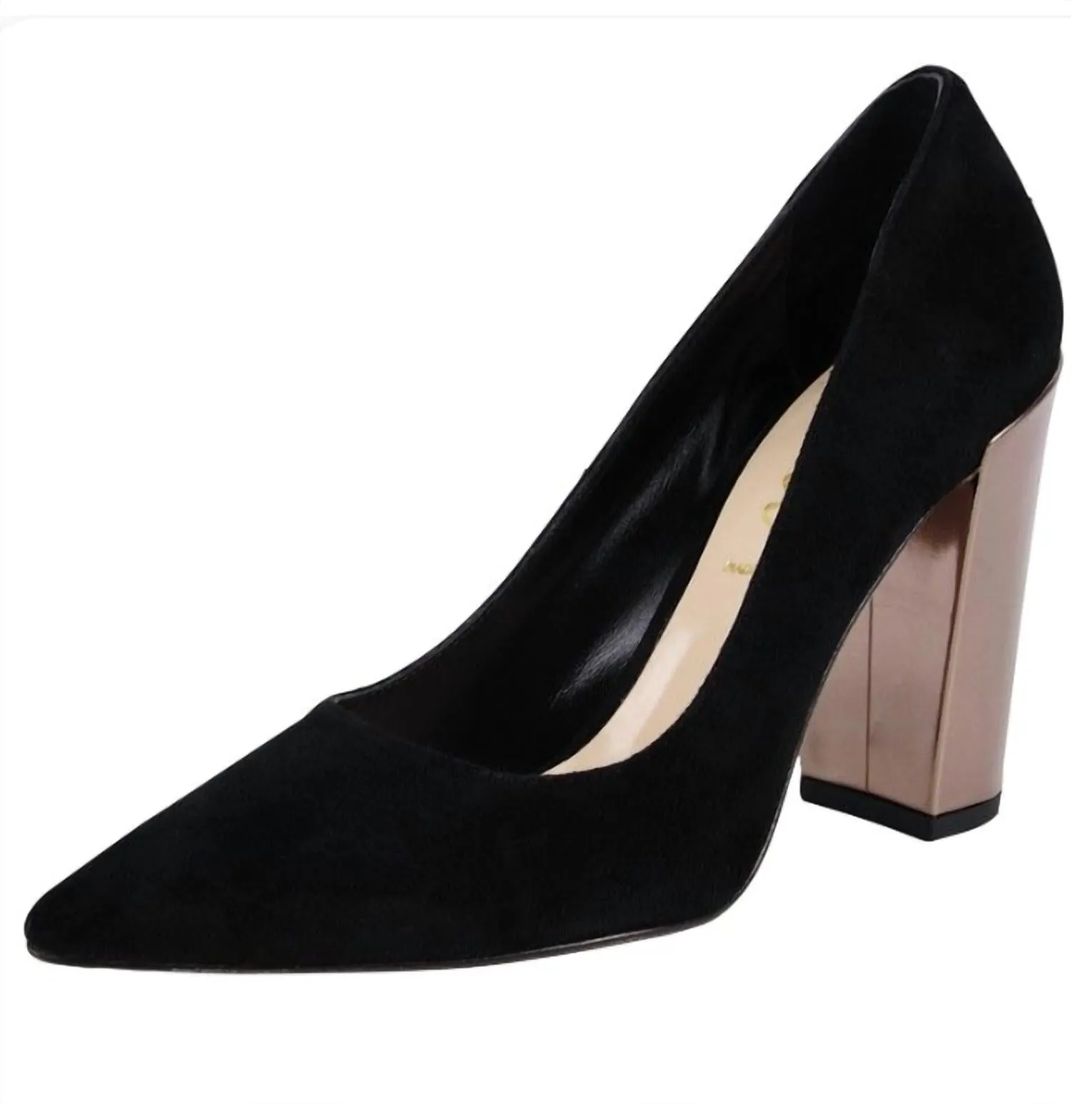 Comfortable Arch Support Luxe Wedding Footwear Women's Dutch Pointed Heels In Black Suede