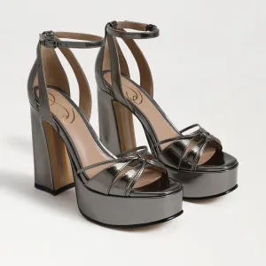 Sam Edelman Kamille I7555S3301 Heel Women's 9.5 Gray Platform Ankle Strap KHD219 Low Heel Signature Touch