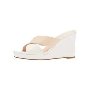 Ergonomic Design Lace-Up Heels Women's Wesley Wedge Heels In Nude White