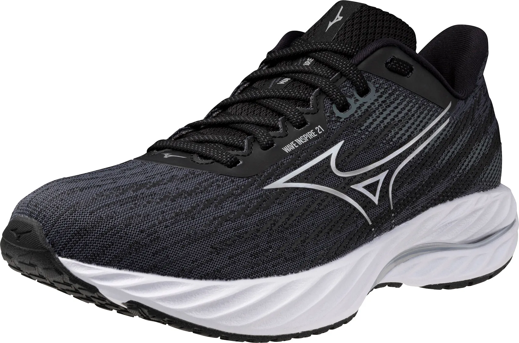 fitness - themed shoes Mizuno Wave Inspire 21 WIDE FIT (D) Womens Running Shoes - Black