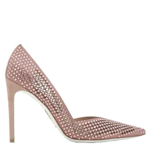 Summer Heels Rene Caovilla Ladies Blush Crystal Pointed-Toe Pumps