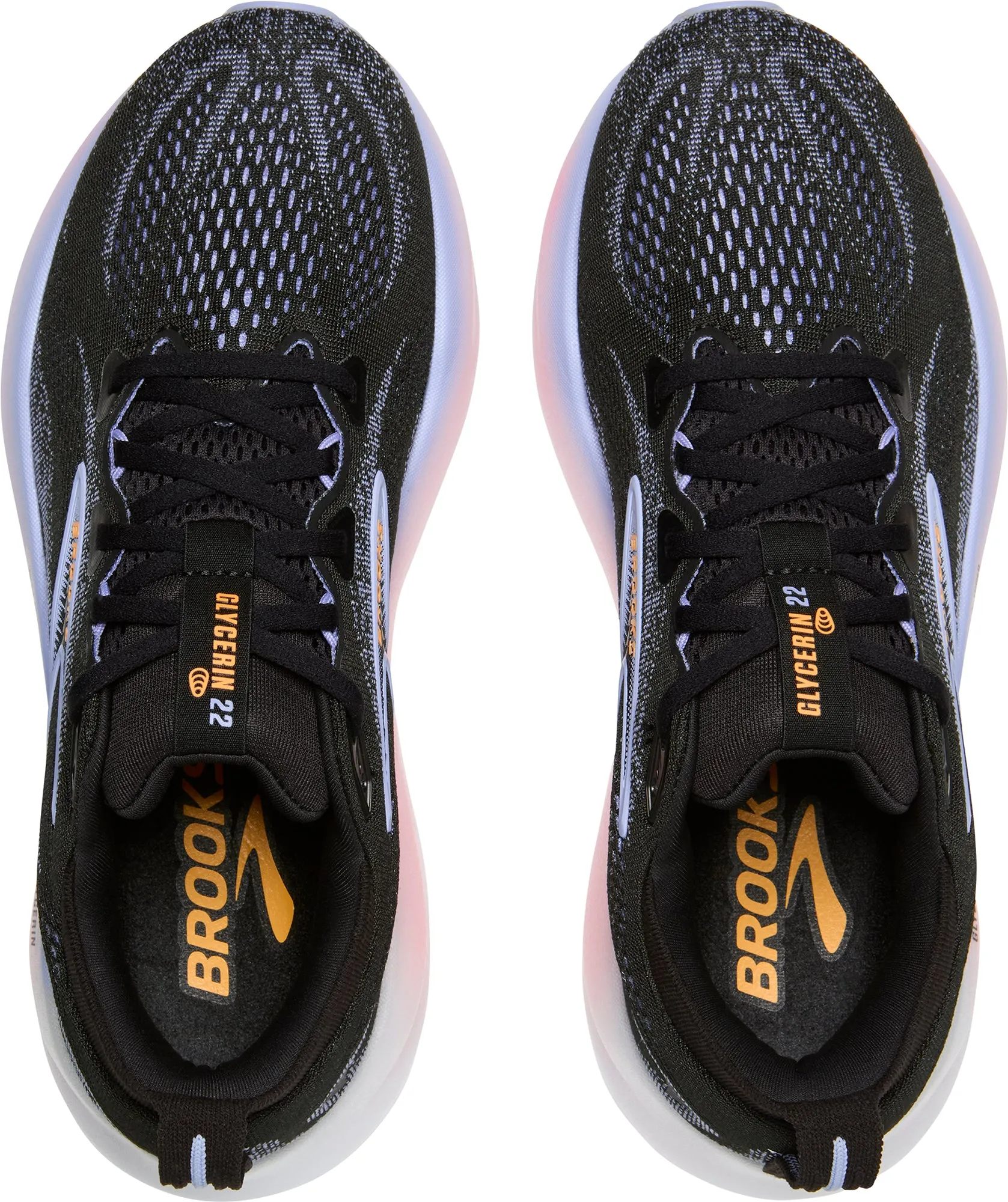 Brooks Glycerin 22 Womens Running Shoes - Black heel - stabilizing shoes Adjustable lacing