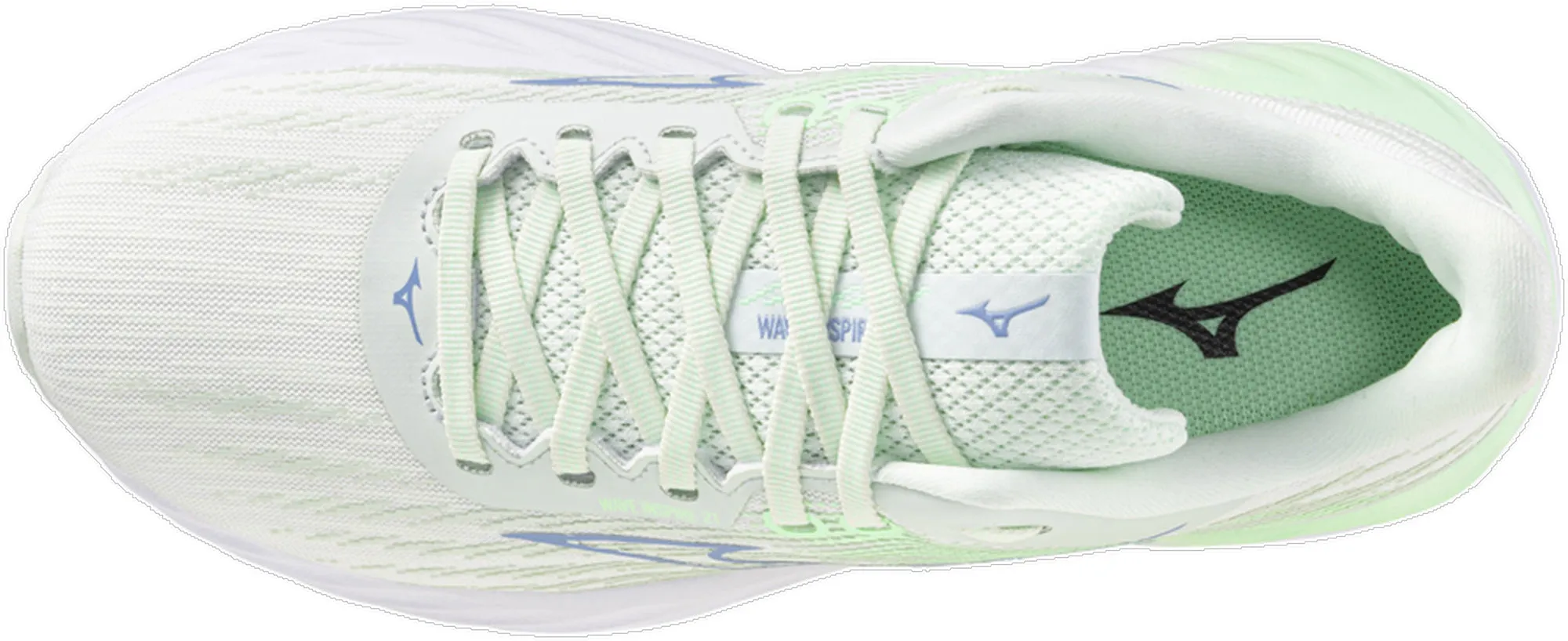 mesh material zigzag - design shoes Mizuno Wave Inspire 21 Womens Running Shoes - Green