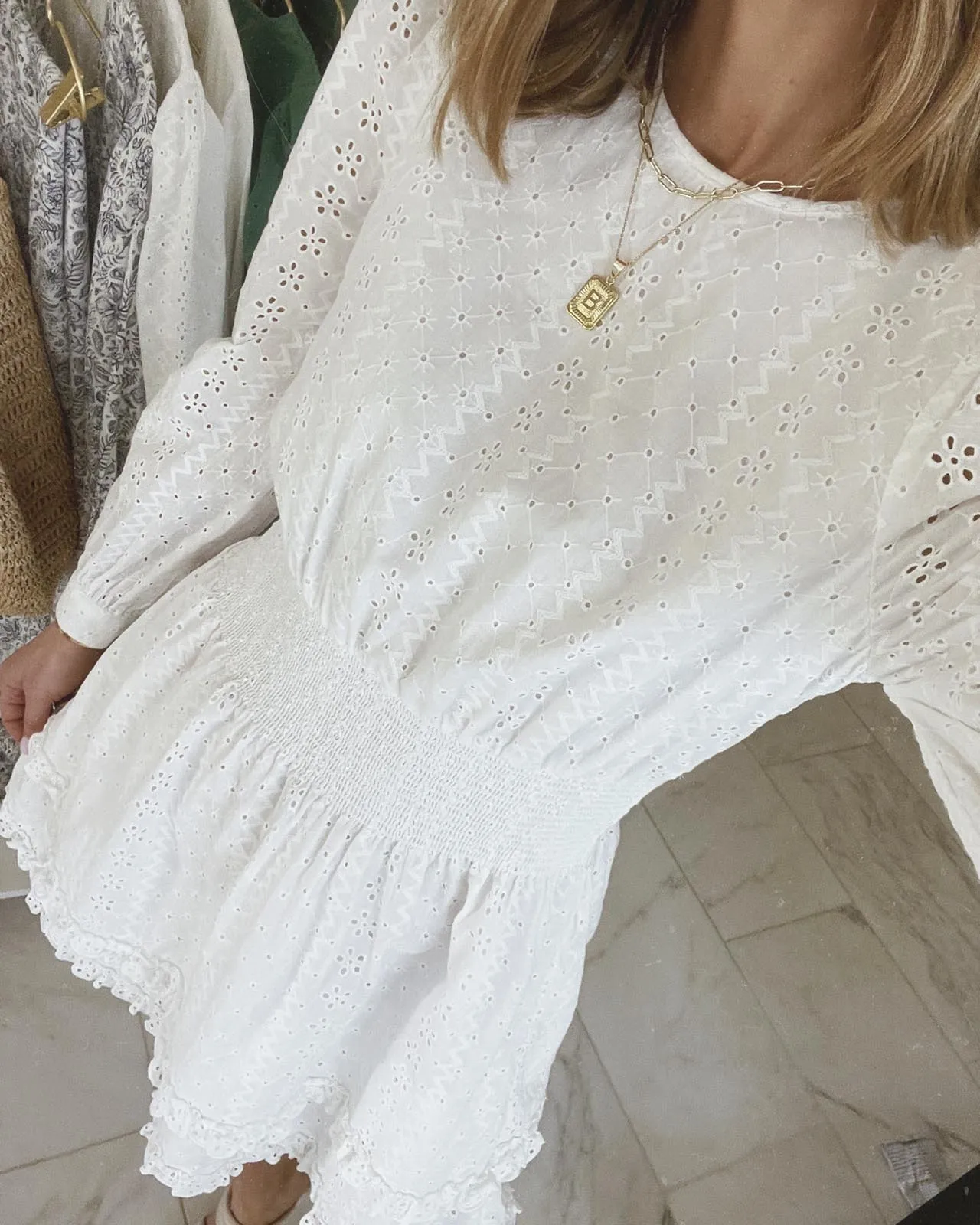 Splendid x Cella Jane Eyelet Mini Dress Form Flow