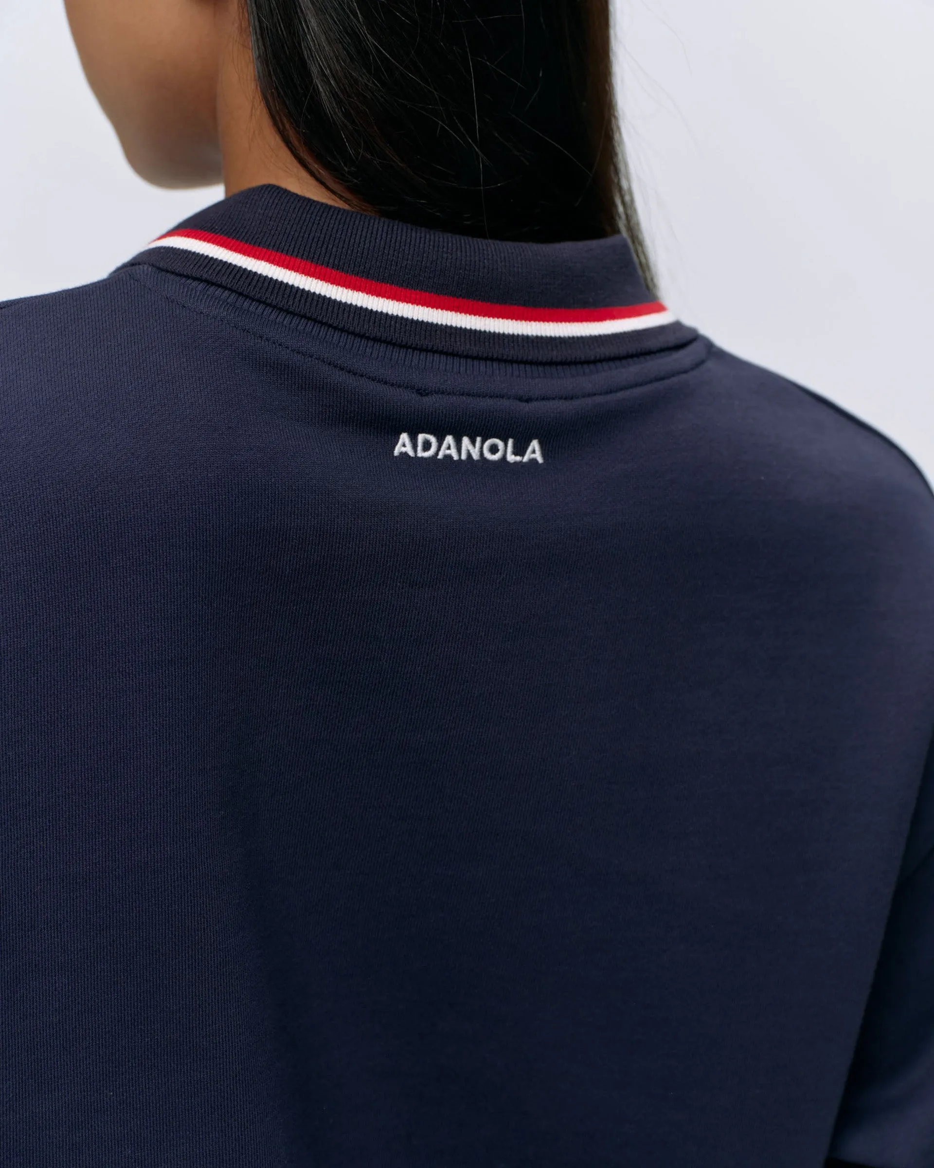 Collared Sweatshirt - Navy Blue/Marshmallow White Core Relaxed low end
