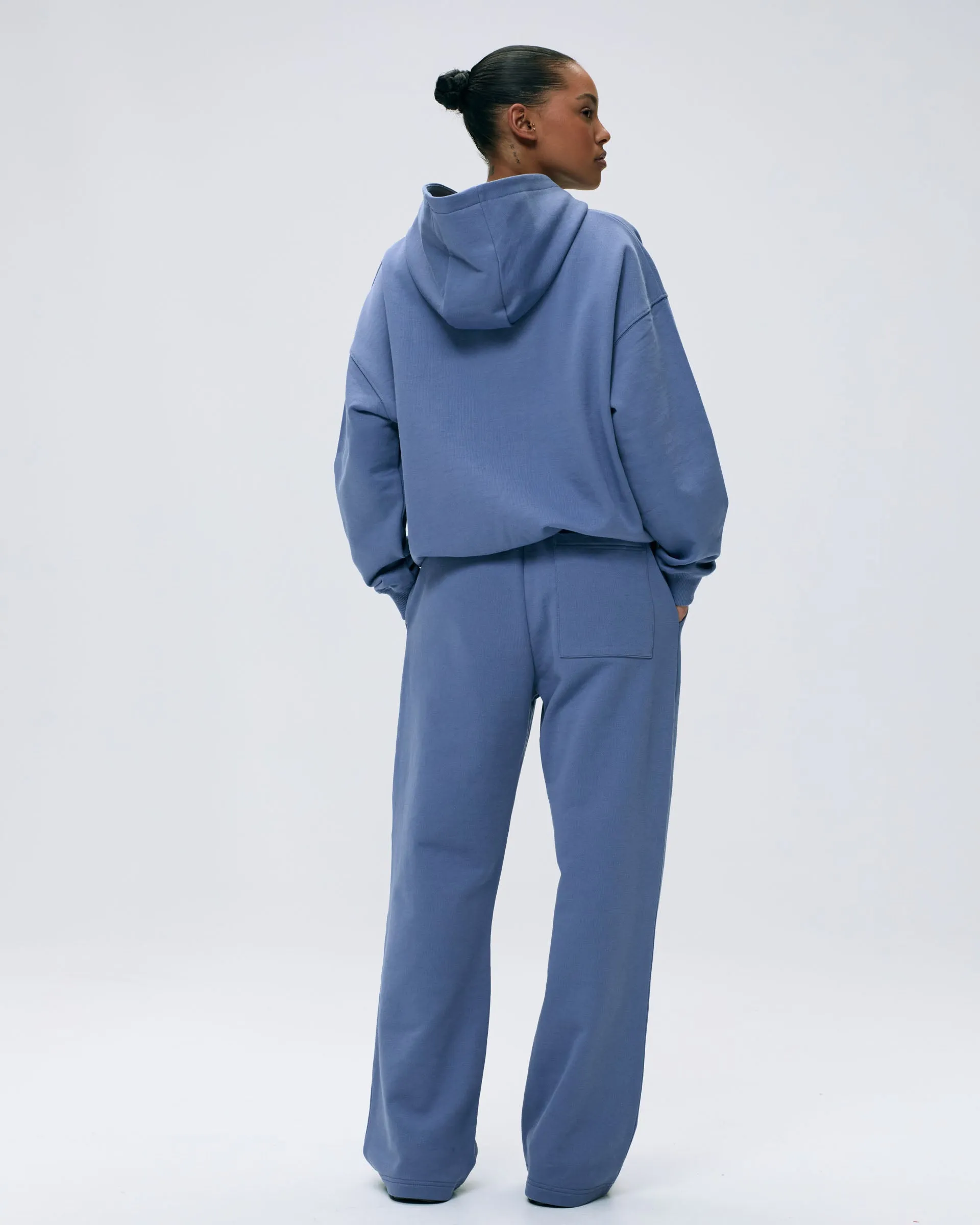 goes with high heels Lightweight Design AS Bold Oversized Full Zip Hoodie - Vintage Blue/Marshmallow White