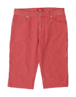FIORUCCI Womens Casual Shorts W28 Medium Red Pinstripe Cotton Tailored Silhouette