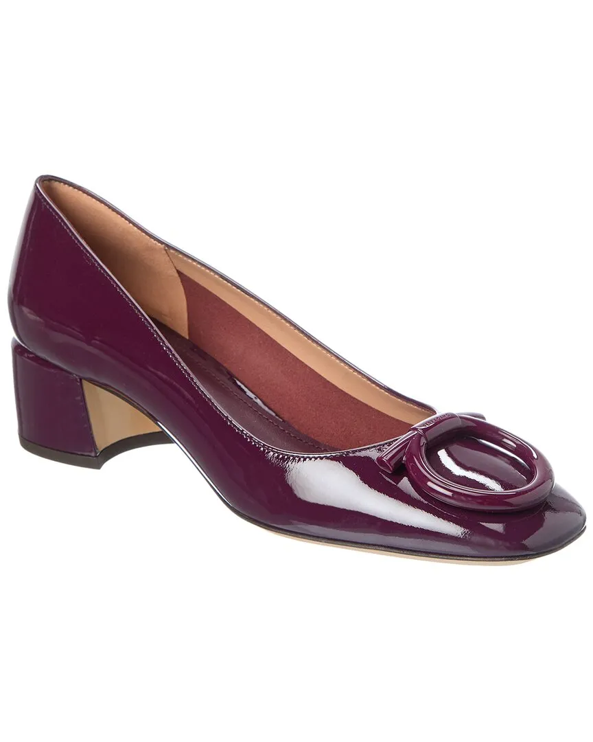 Supportive arch Designer Platform Shoes Ferragamo Mara Patent Pump