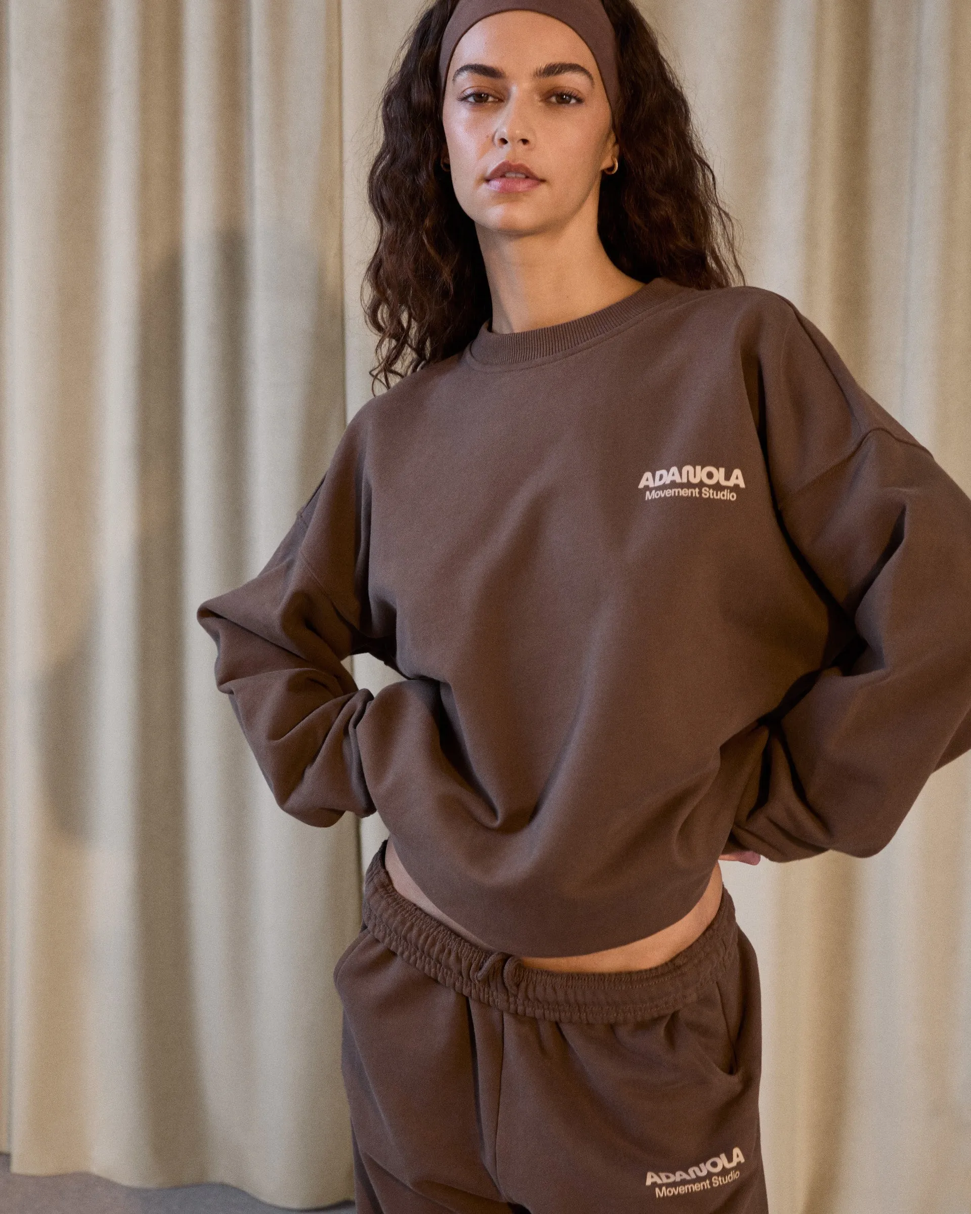 Chill Style Studio Oversized Sweatshirt - Mocha Brown