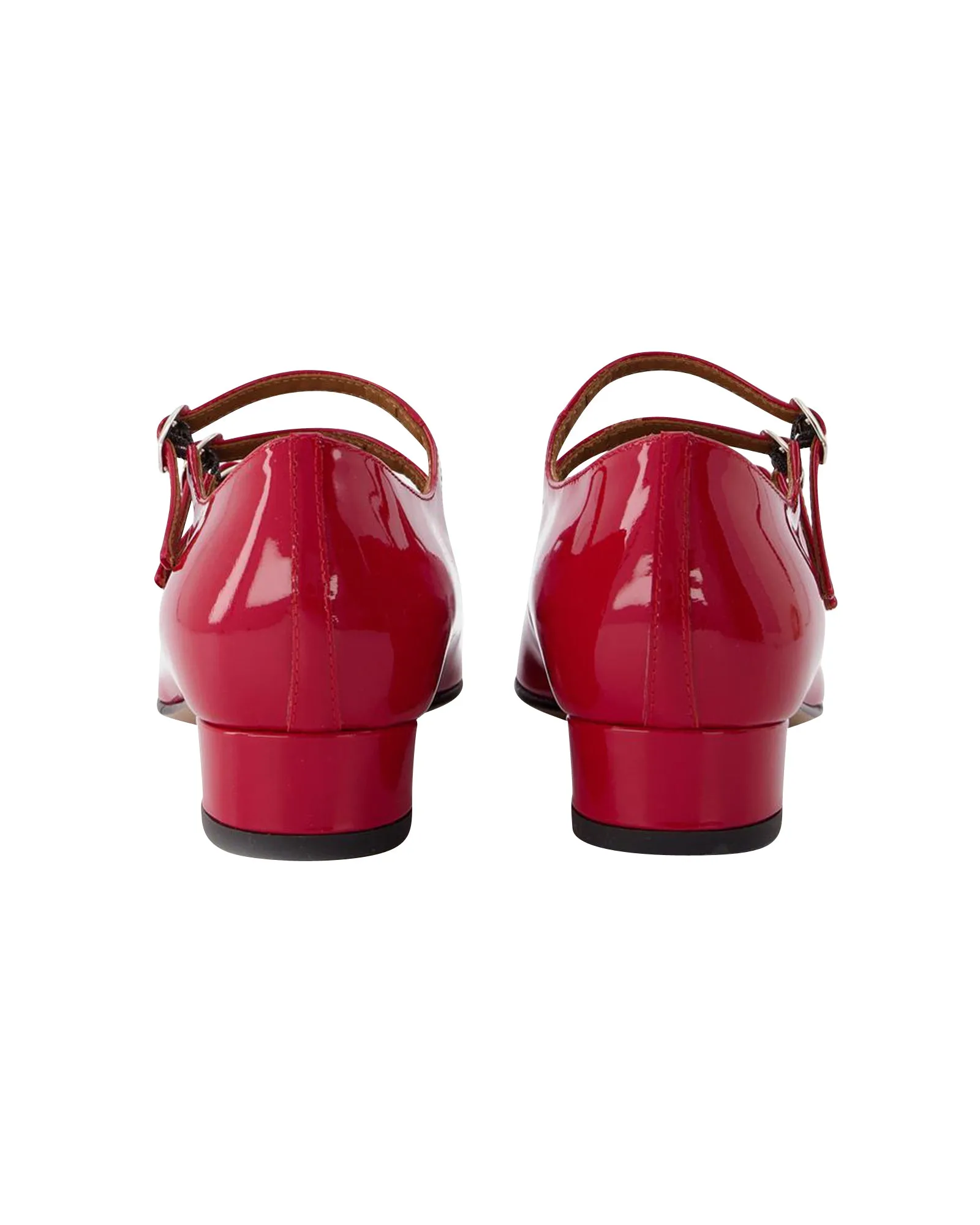 Ariana Babies in Red Patent Leather Open Heel Shoes Patent Look