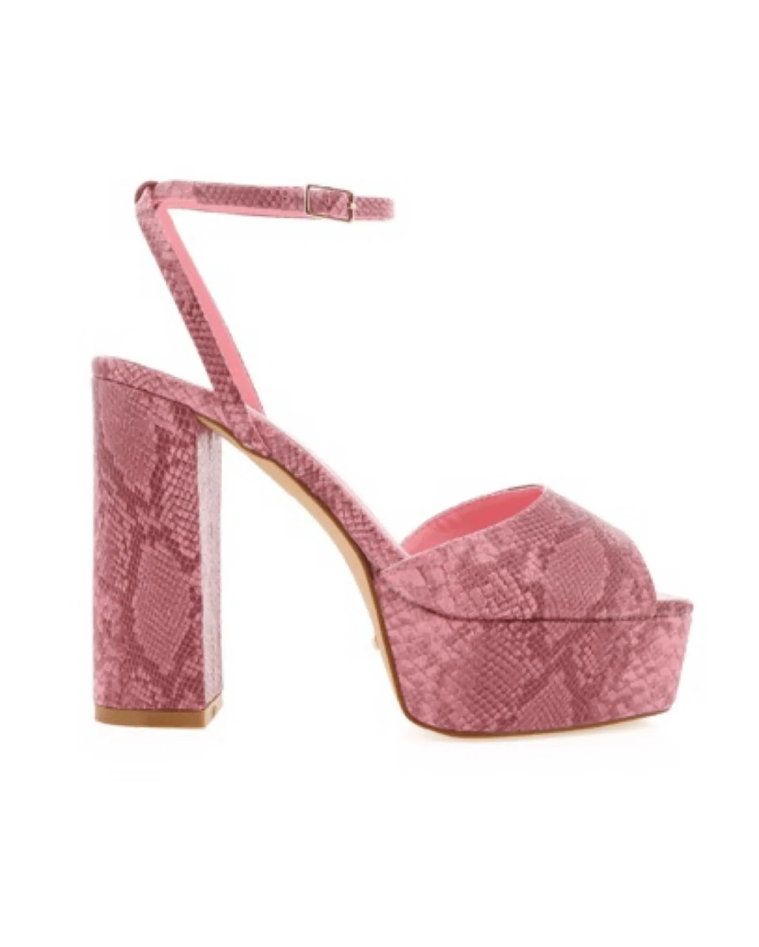 High Top Style Classic Bridal Sandals Milania Platform Heels In Rose Python