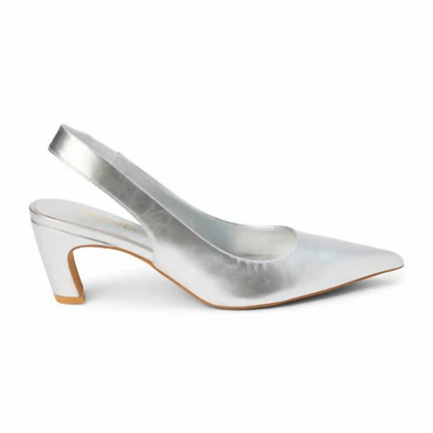 Women's Slingback Heel In Silver Soft Design Classy Sandals