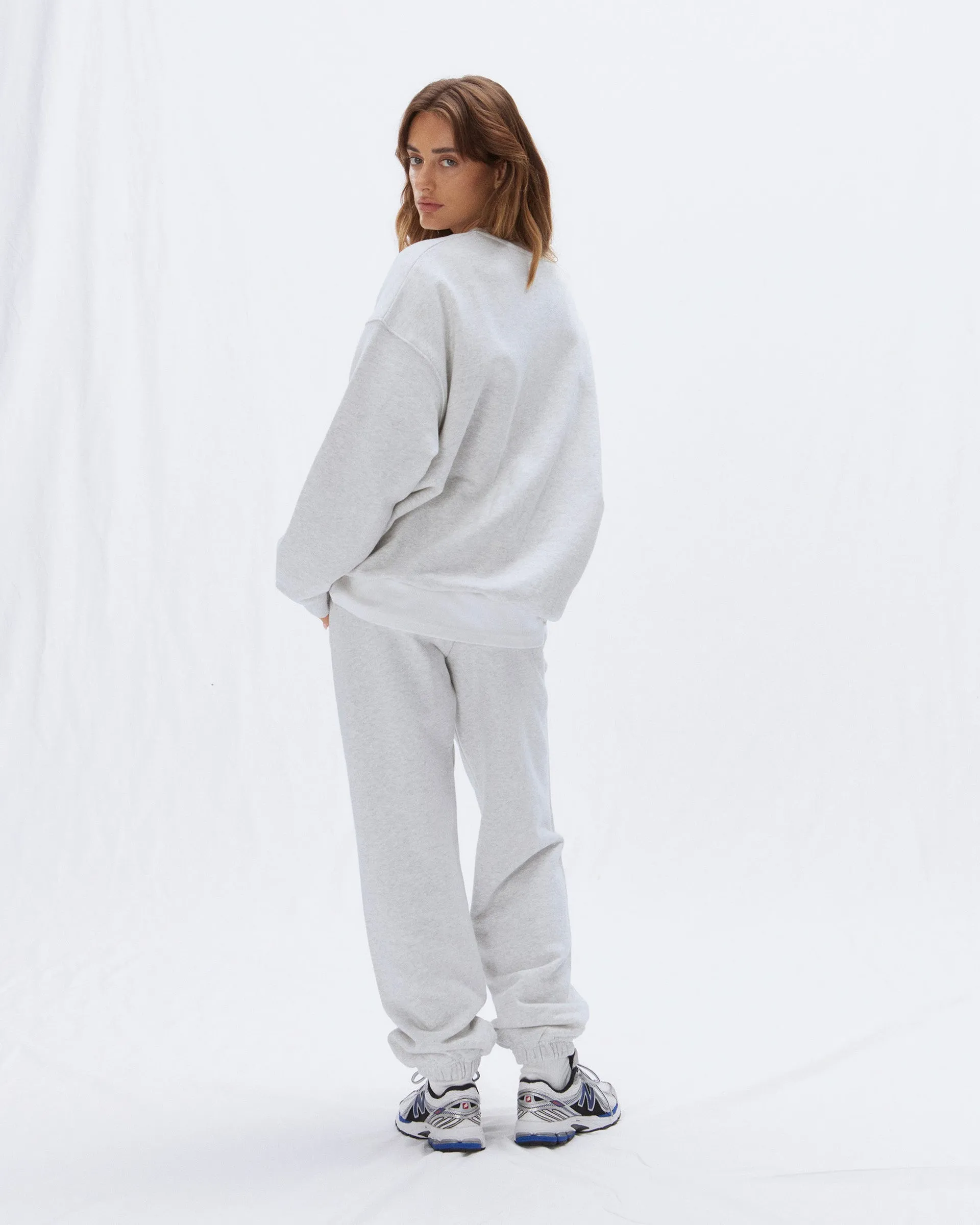 ADA Oversized Sweatshirt - Light Grey Melange Pastel Shade Cozy Wear