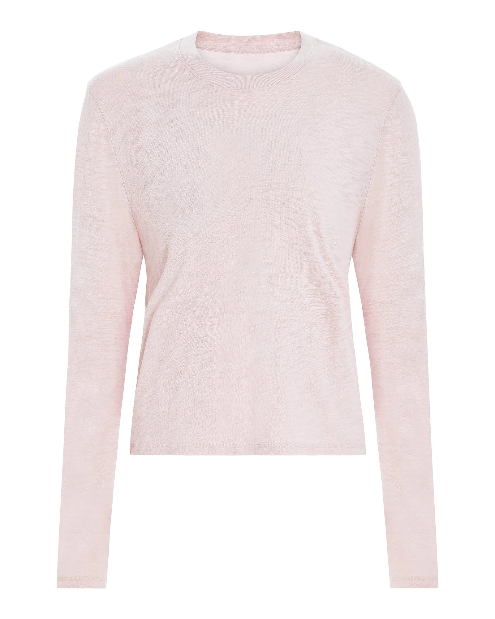Slub Jersey Long Sleeve Crop Tee - English Rose Comfortable Design Effortless Comfort Design