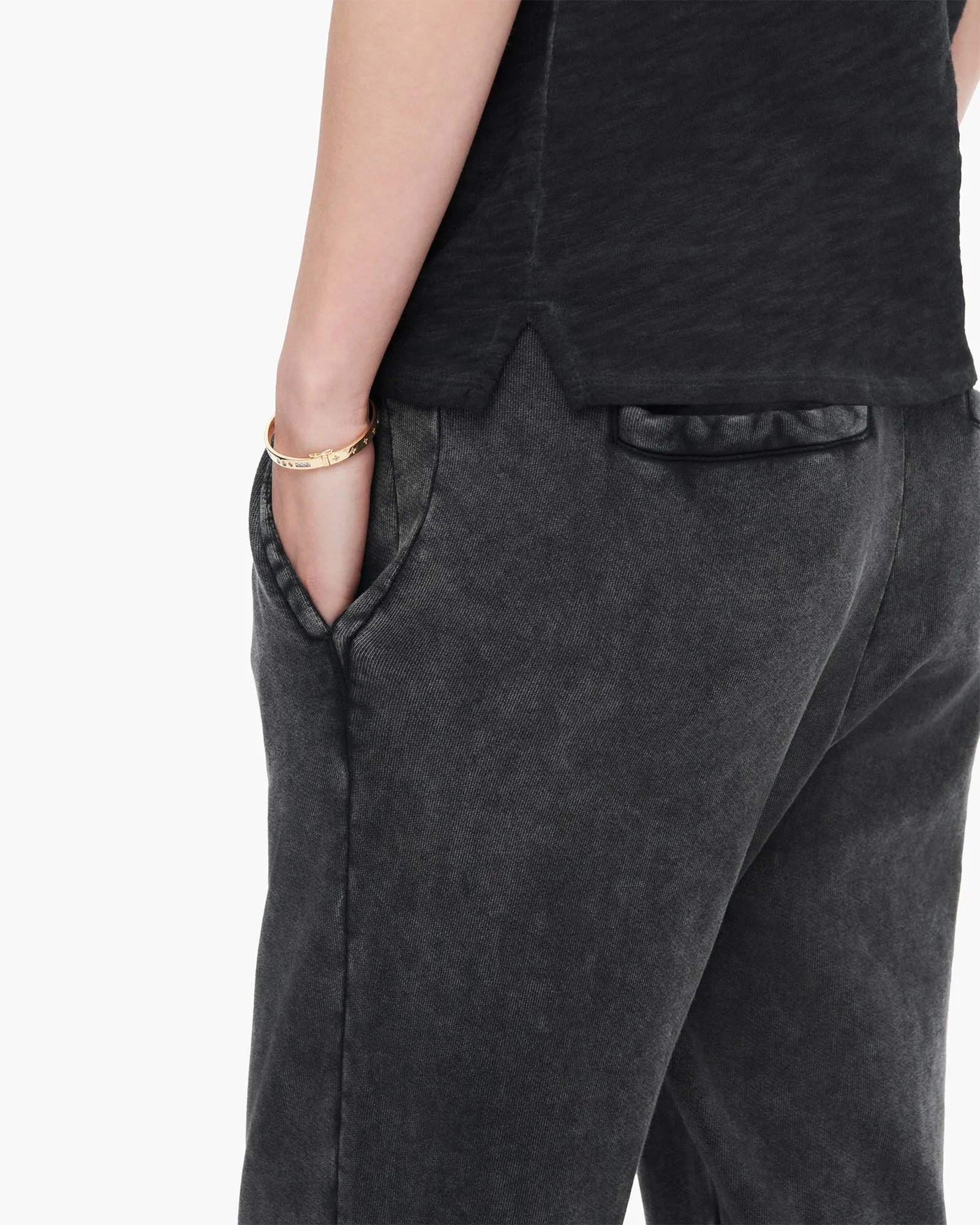 Sublime Wash Slub Jersey Schoolboy Tee - Black dry cleanable