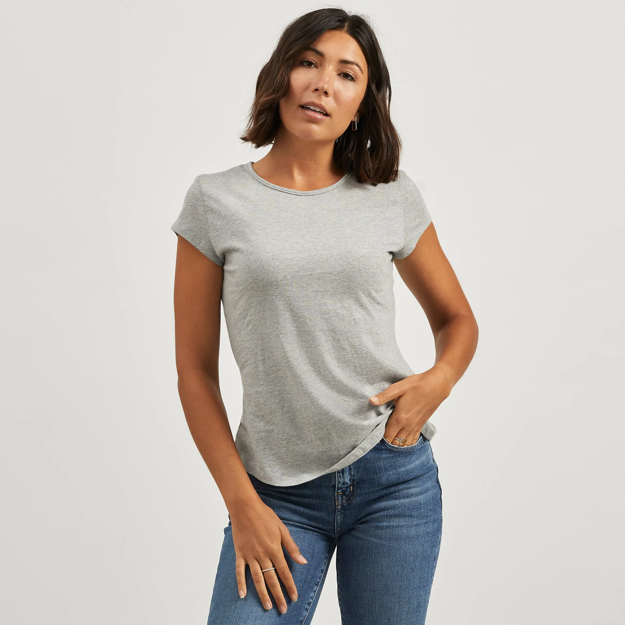 Everyday Comfort Style Urban Trend Cotton Cap Crew Tee