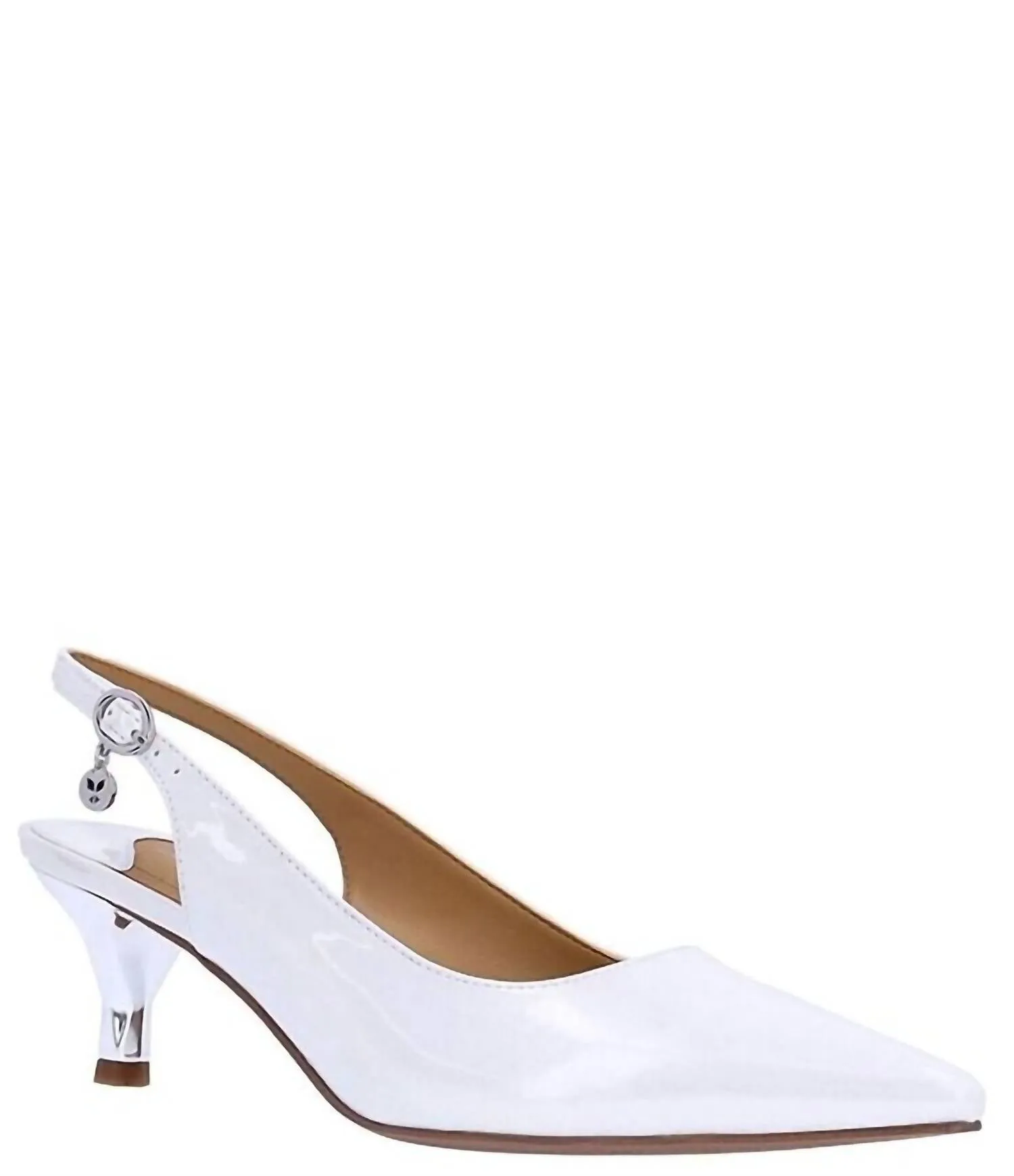 Women's Ferryanne Slingback Pump In White Patent Soft Sole High Heels
