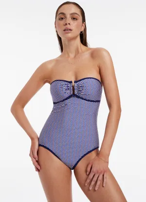 Seaside Fun Amoudi Bandeau One Piece - Sapphire