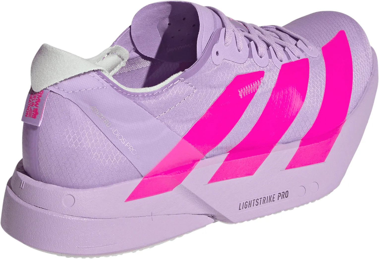 running in a relay race adidas Adizero Adios Pro 4 Womens Running Shoes - Purple