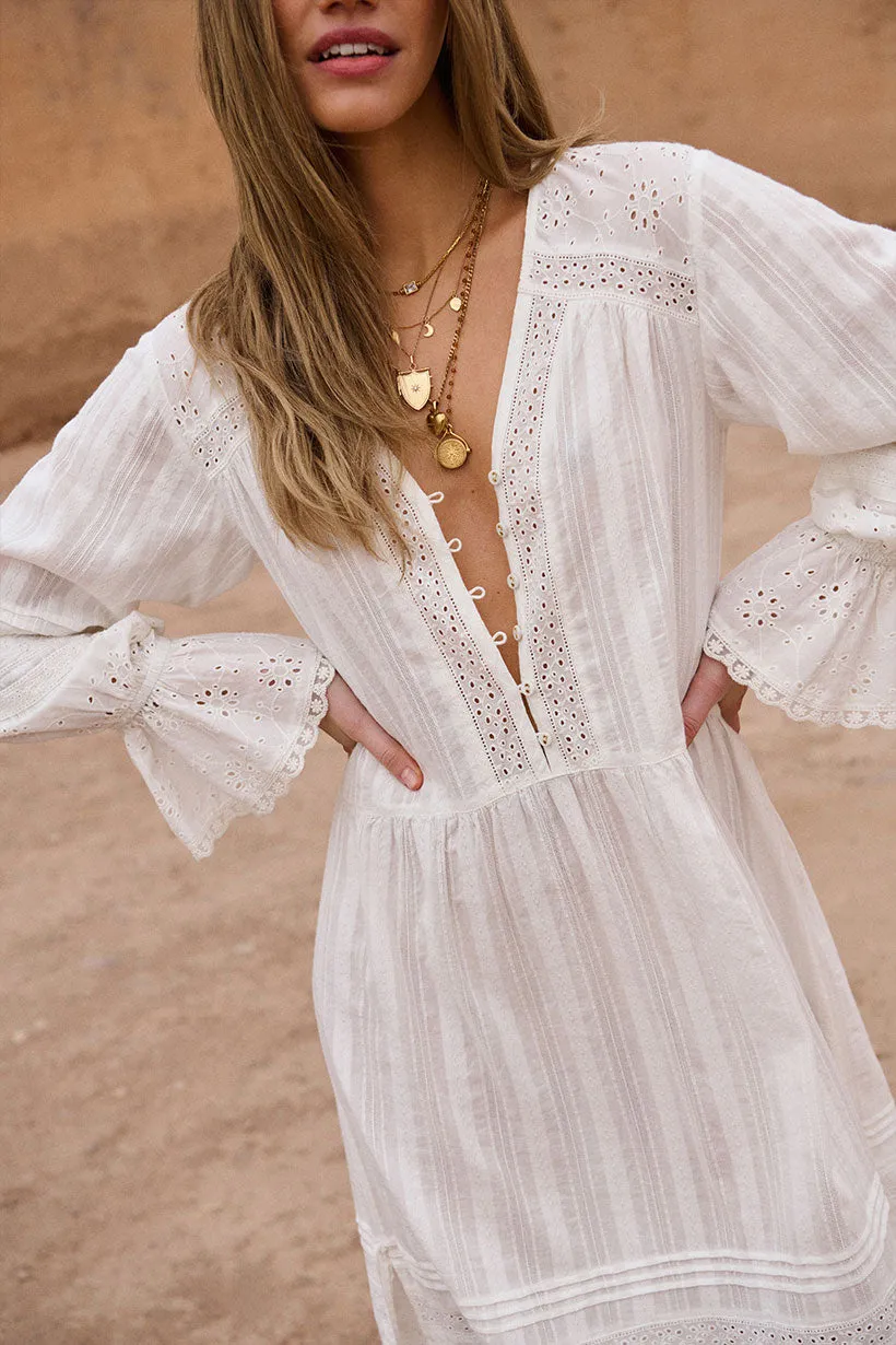 Minimal Details Smooth-Finish Whimsy Garden Lace Gown