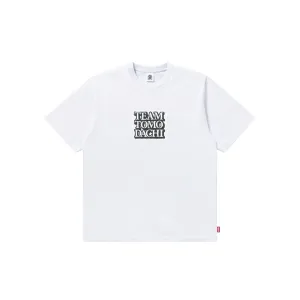 Fade Resistant Coating Elastic waist TEAM TOMODACHI LABEL TEE WHITE
