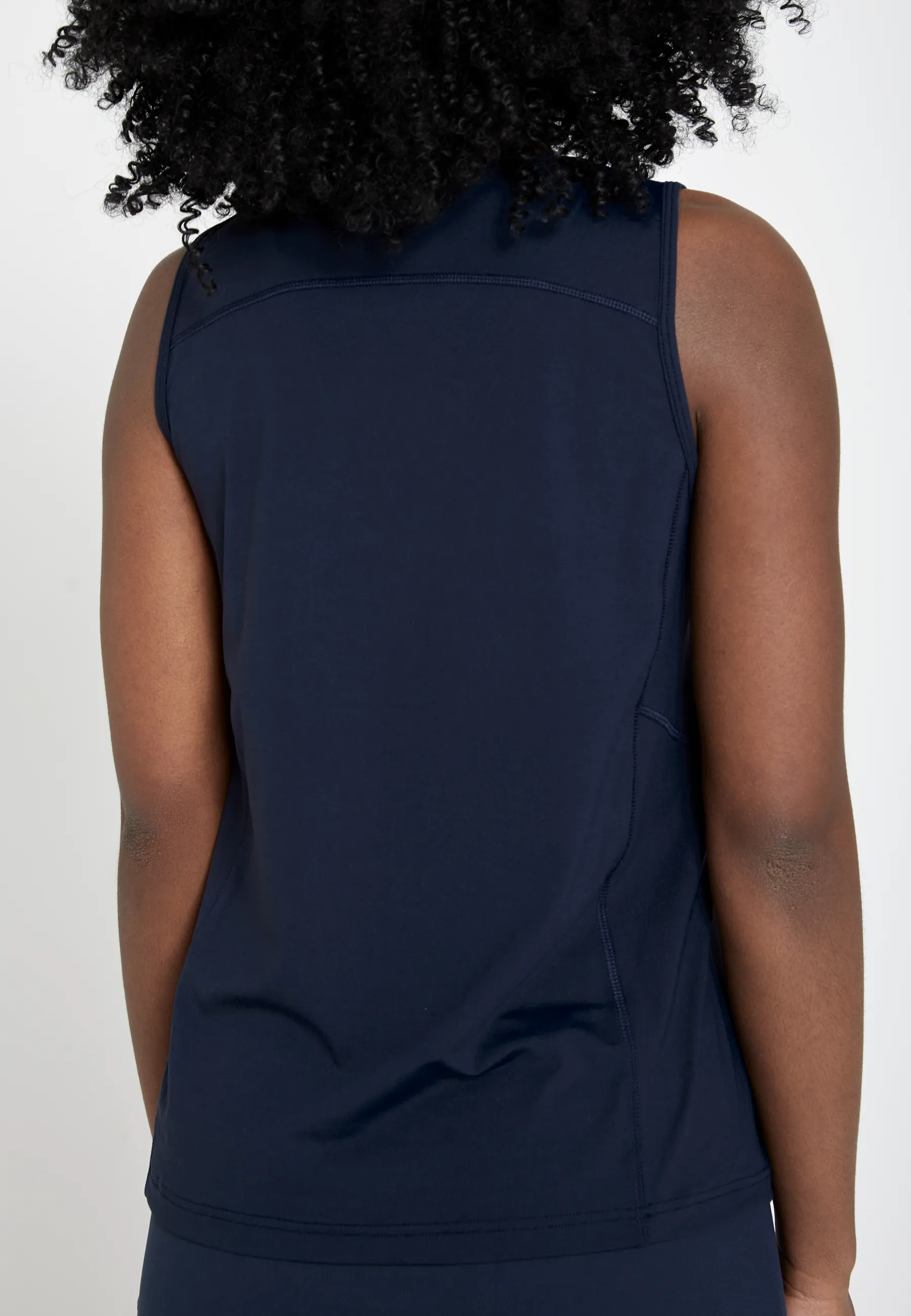 Tennis Loose Fit Tank Top Basic, navy blue Layered Neckline Design Border - protection - worthy