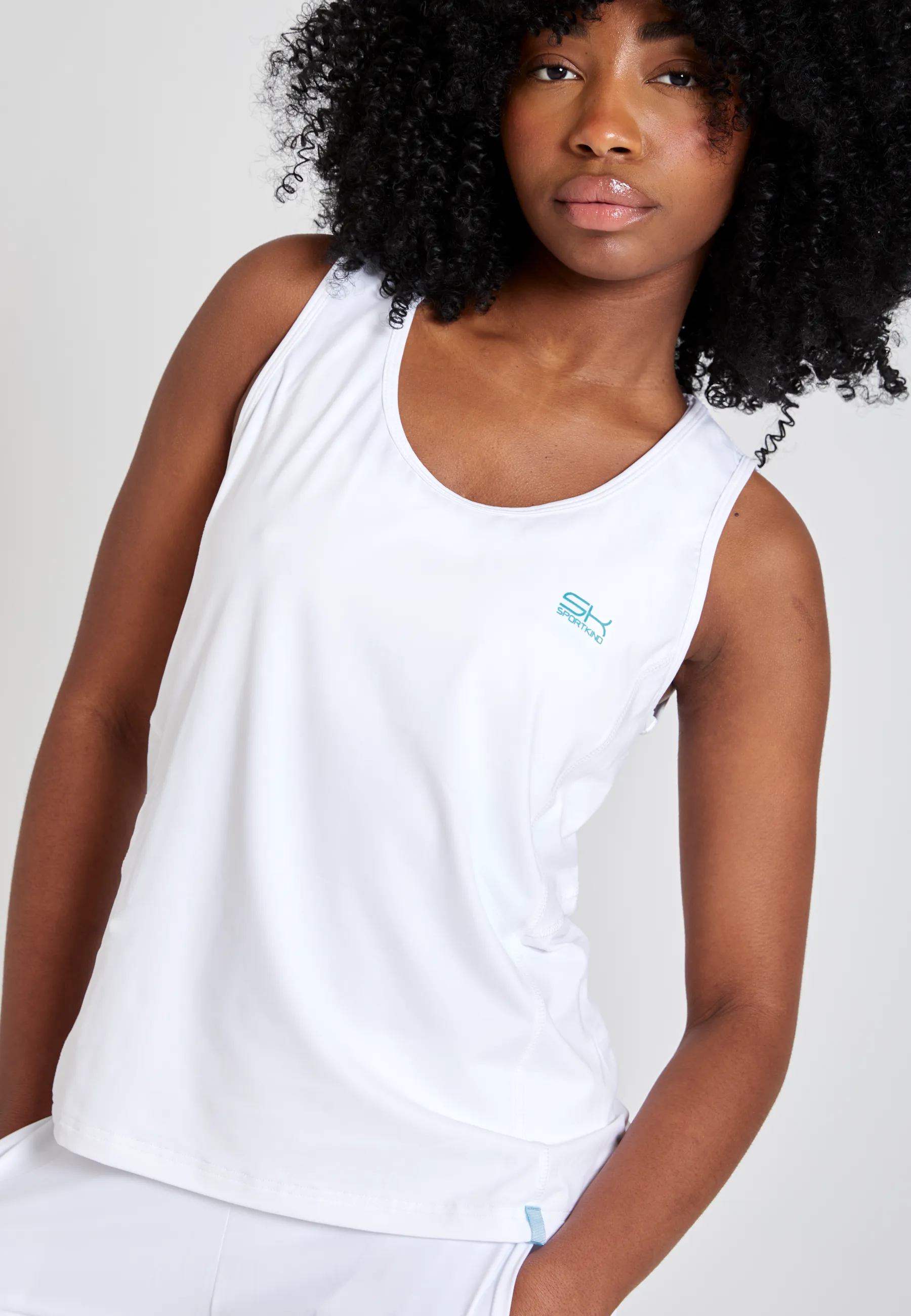 Tennis Loose Fit Tank Top Basic, white Quick Release Fabric No Slip Interior