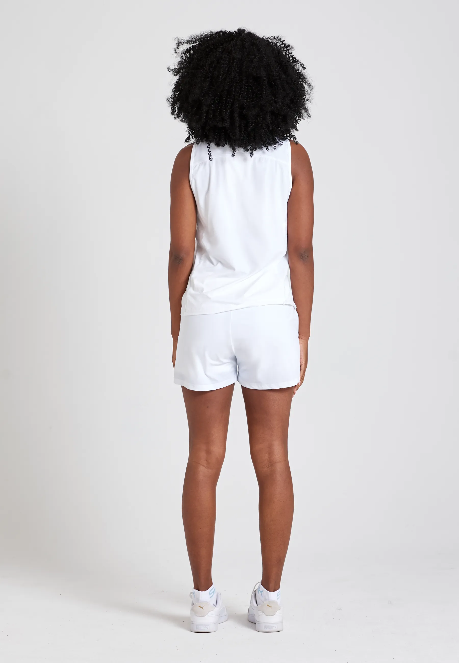 Weather - resistant Tennis Loose Fit Tank Top Basic, white