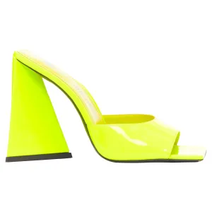 Breathable Lining Teddy Heel Boots The Attico neon leather open square toe mules heels