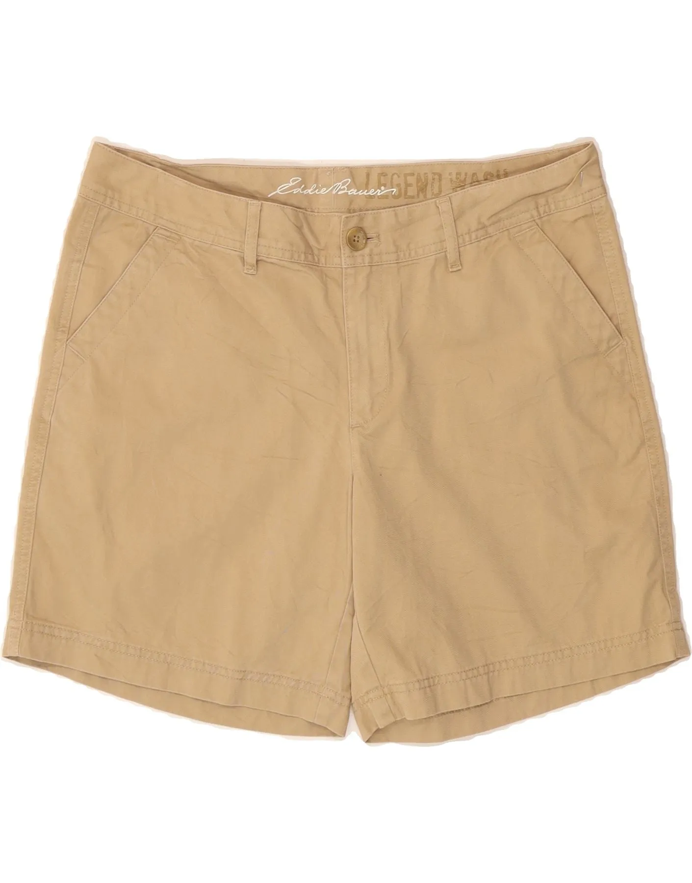EDDIE BAUER Womens Chino Shorts US 10 Large W34 Beige Cotton Customizable Option Quick Dry Construction