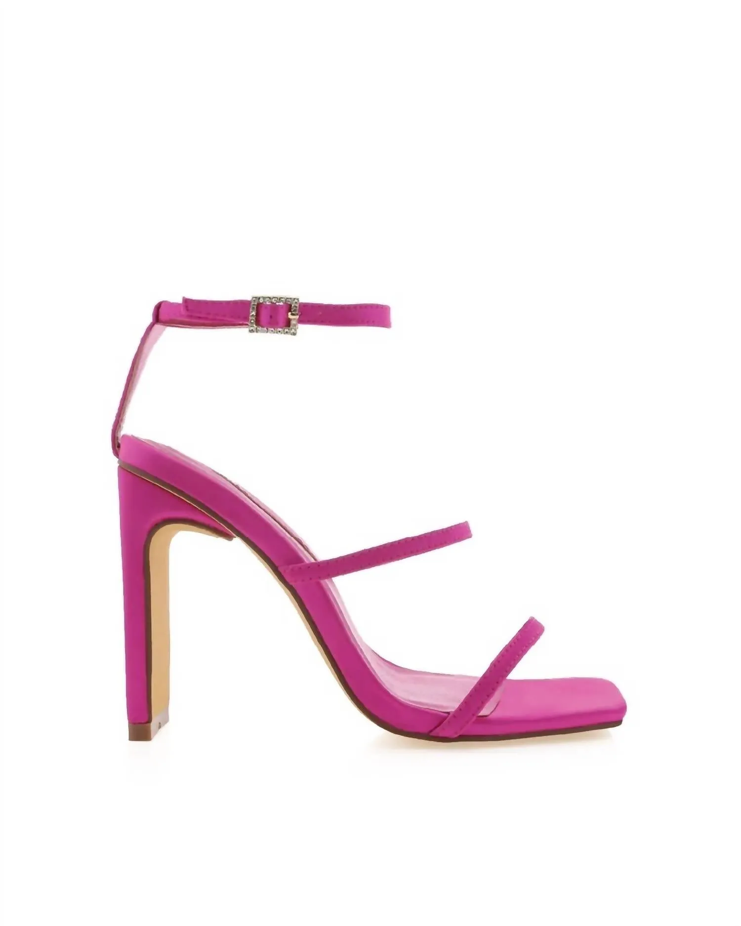 Stylish Footwear Peep Toe Pumps Tiaka Heels In Fuchsia Satin