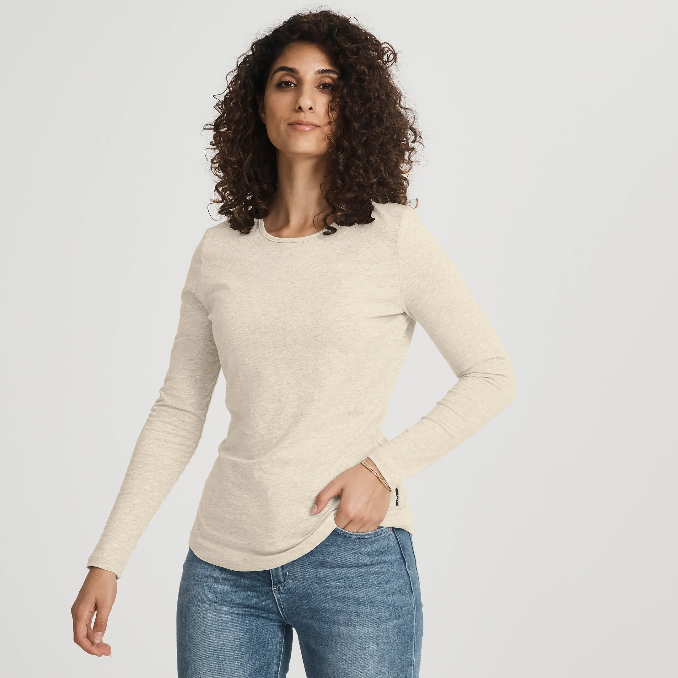 Recycled LS Crew Tee Summer Wardrobe Cozy Layers