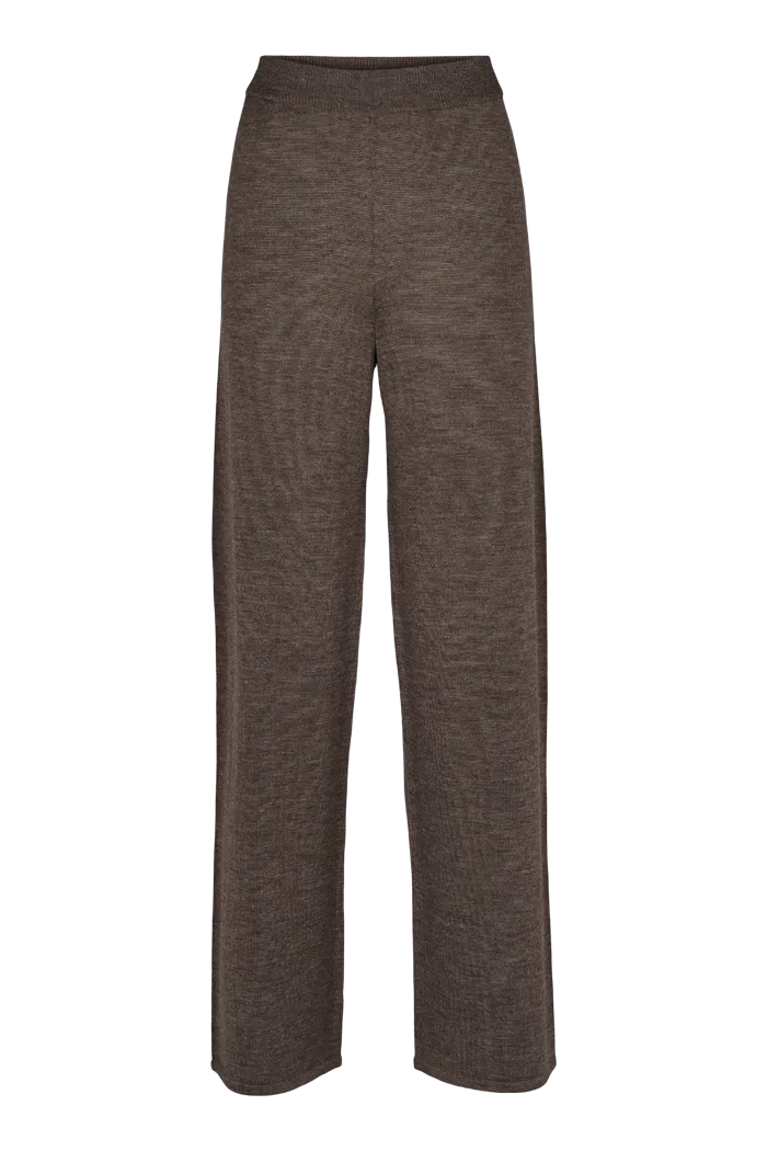 Wrinkle-Resistant Vera Wide Pants - Brown Mel.