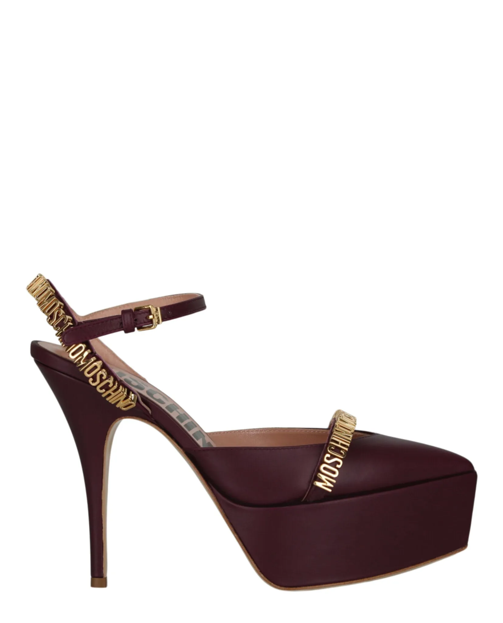 Luxurious Sandals Luxe Edge Logo Lettering Ankle Strap Pumps