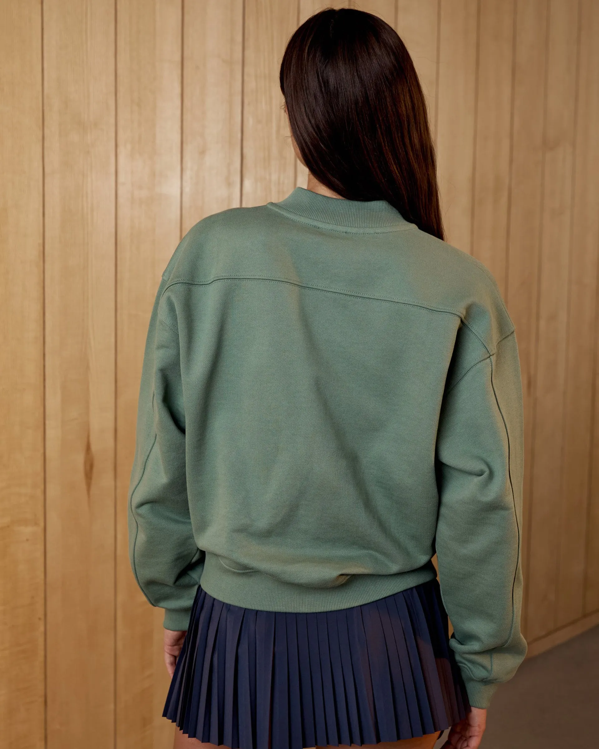 Youthful Vibe AS Bold Oversized Full Zip Sweatshirt - Eden Green/Marshmallow White