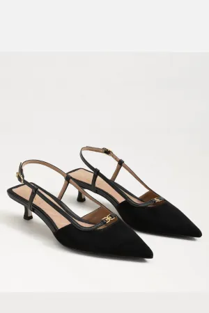 Flexible Toni Slingback Kitten Heels In Black