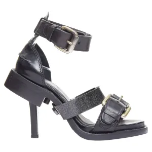 Enhanced Mobility Low Top Acne Studios leather buckle deconstructed high heel sandals