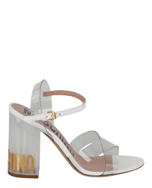 Luxe Leather Heels Wedding Reception Shoes Transparent Logo Heel Sandals