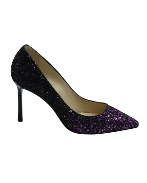 Professional Heels Jimmy Choo Romy 100 Pumps in Pink and Black Glitter