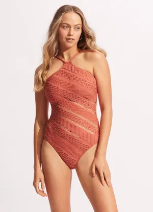 Marrakesh DD High Neck One Piece - Cinnamon Relaxing Style pool party