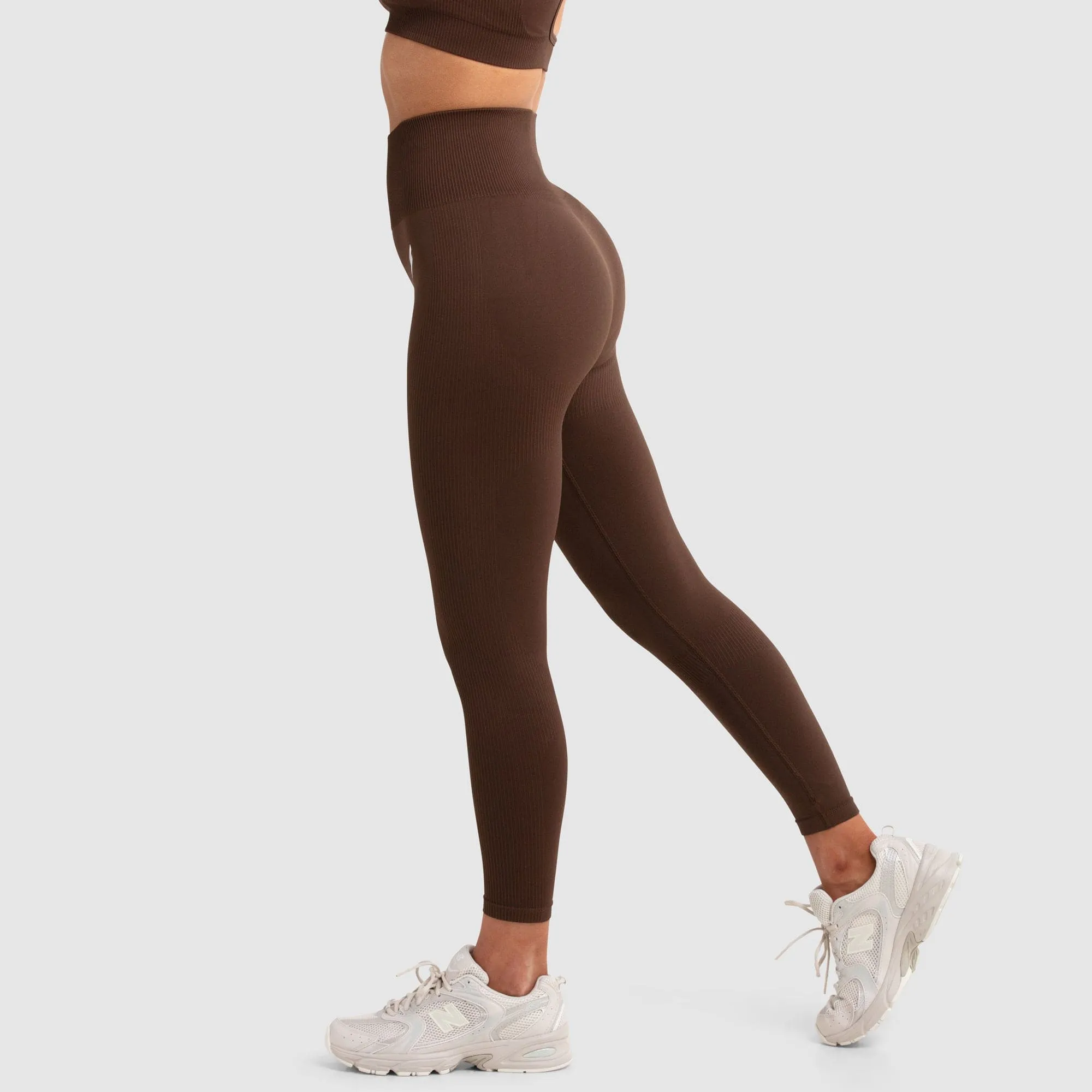 Impact Seamless Leggings - Espresso Studio Essential Maternity Wear Mesh Panel