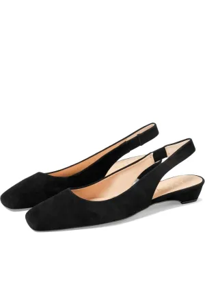 Causal Booties Luxury Leather Pumps Women's Mischa Slingback Flat Shoes In Black