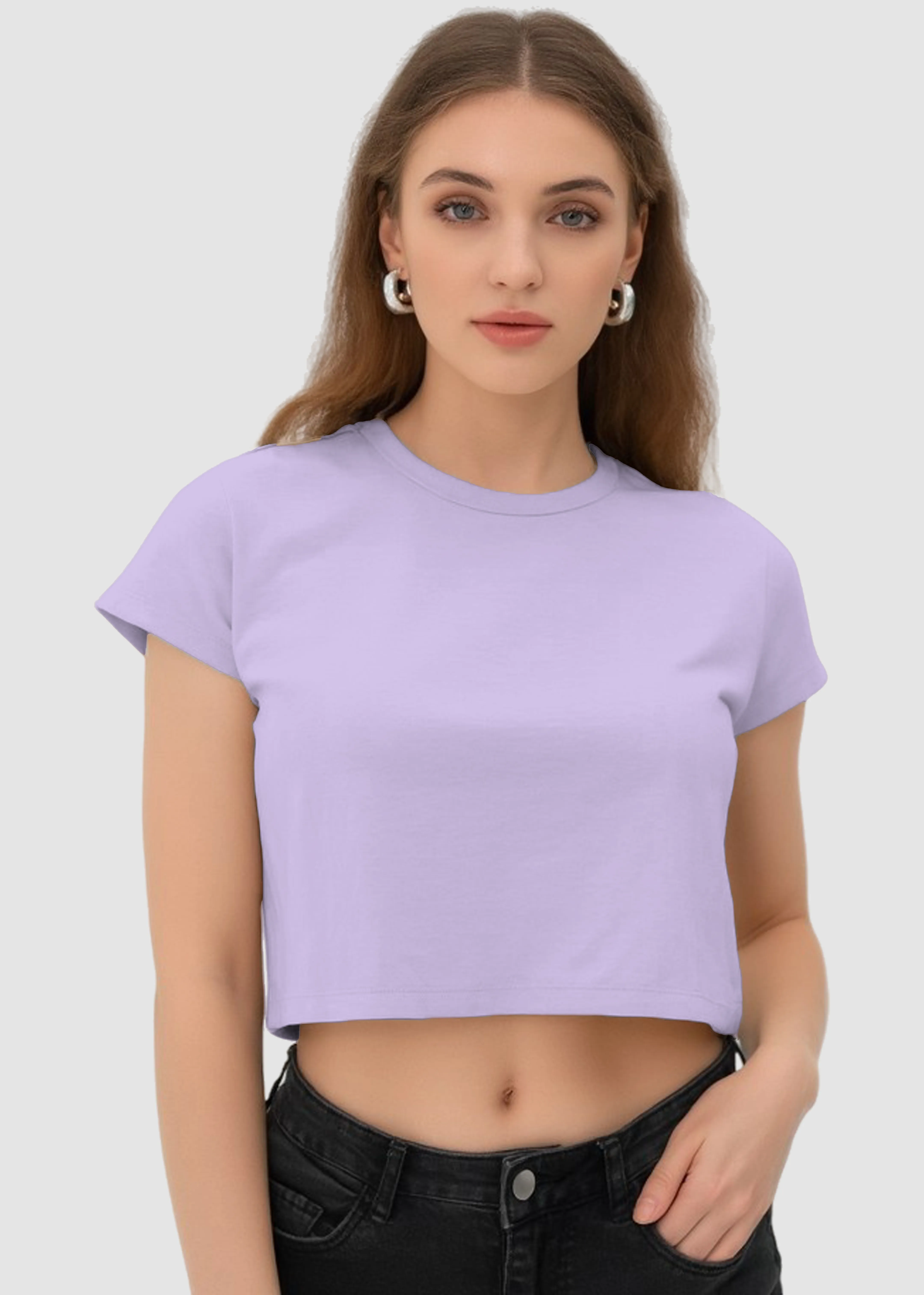 Camping attire vacation wear Lavender Crop Top | FC39