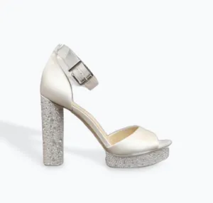 Women Everyn Peep Toe Sandal In Satin White Casual Heels high heel sandals