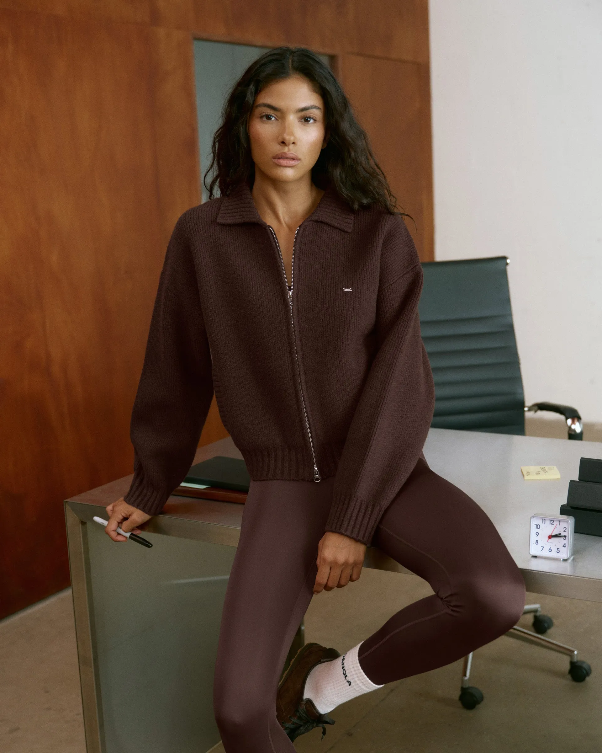 Ultimate Gloss Leggings - Chocolate Brown Layered Fabric Maximum Comfort