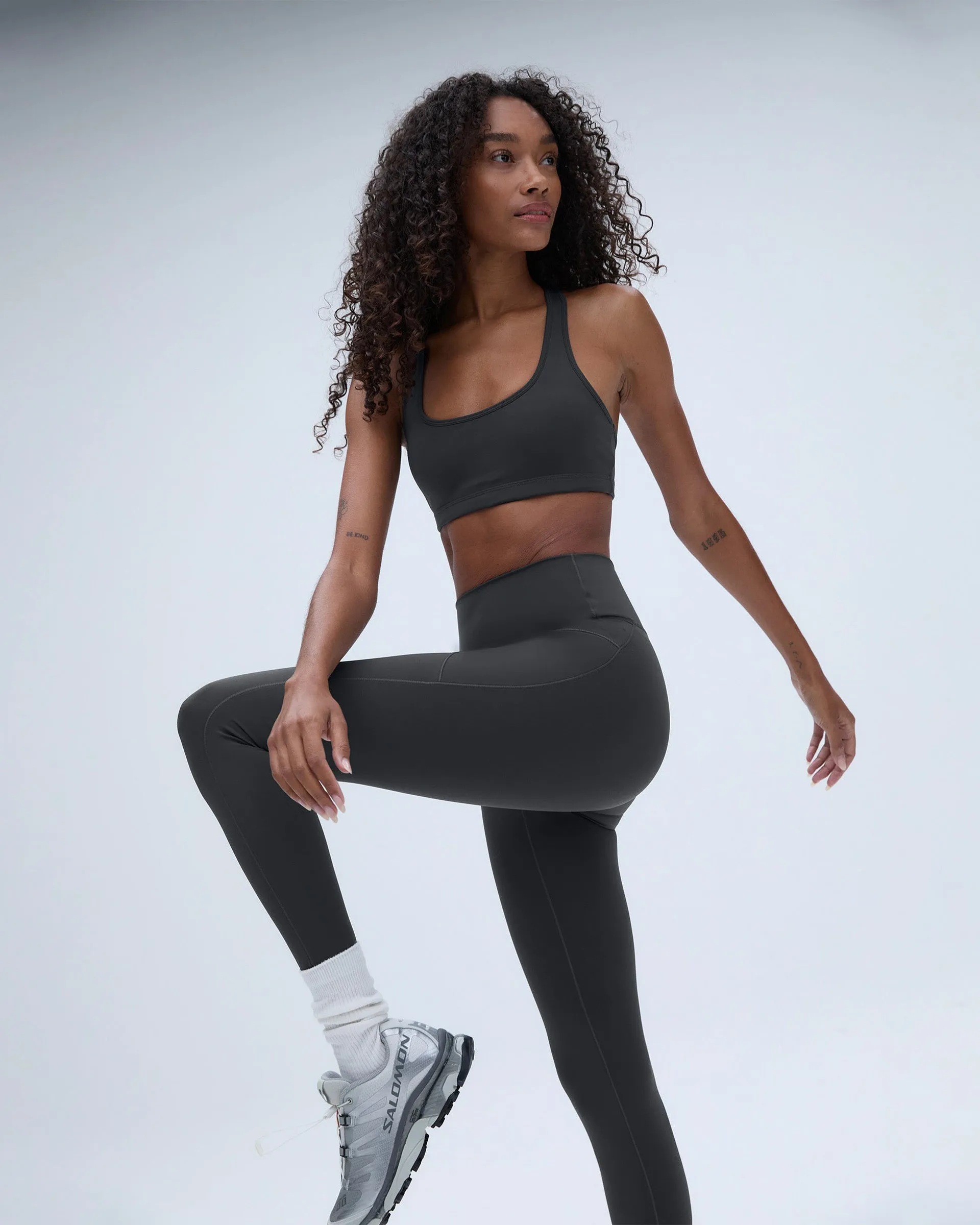 Ultimate Seam Detail Zip Pocket Leggings - Graphite Grey Stylish Layer Breathable Mesh Panels