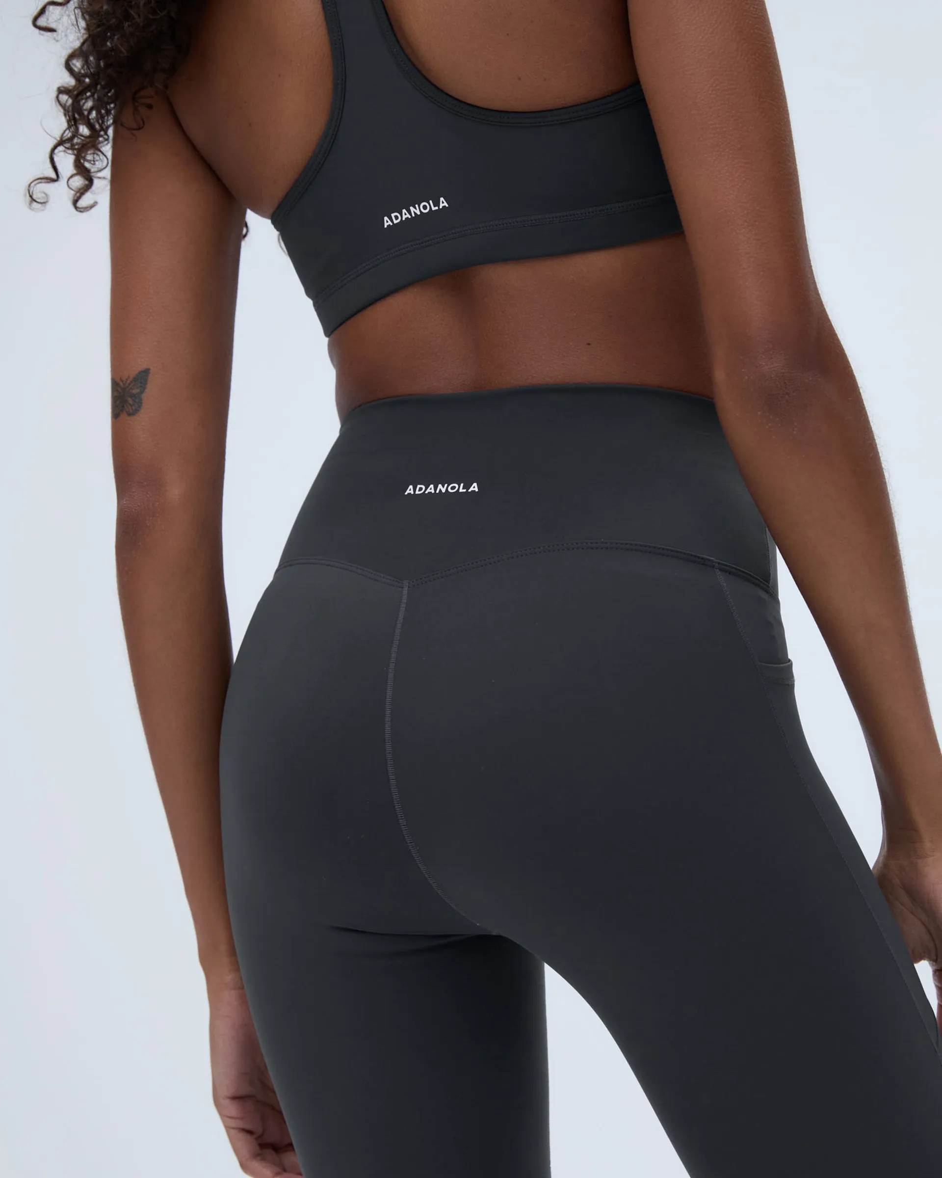 Outdoor Running Luxury Choice skin comfort Ultimate Seam Detail Zip Pocket Leggings - Graphite Grey