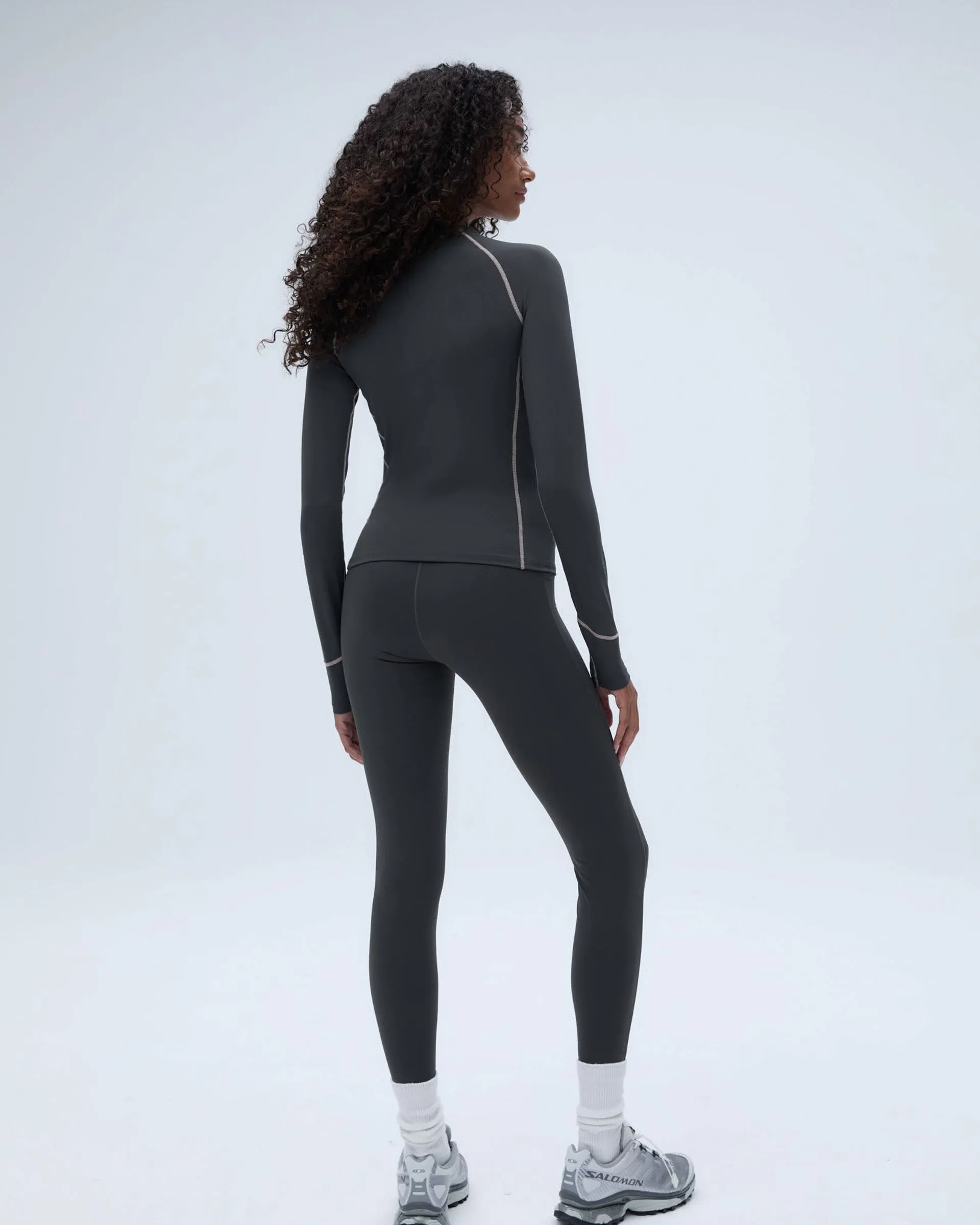 Ultimate Seam Detail Zip Pocket Leggings - Graphite Grey Tall Fit Lightweight Material